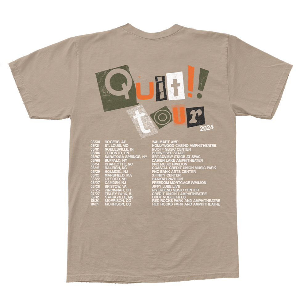 Quit!! Tan Tour Tee Back