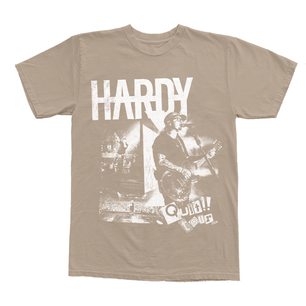 Quit!! Tan Tour Tee Front
