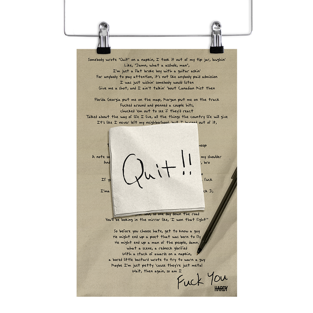 Quit!! Poster - HARDY Official Store