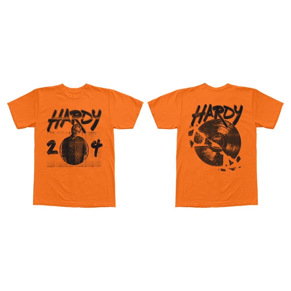 Orange Record Tee Front + Back