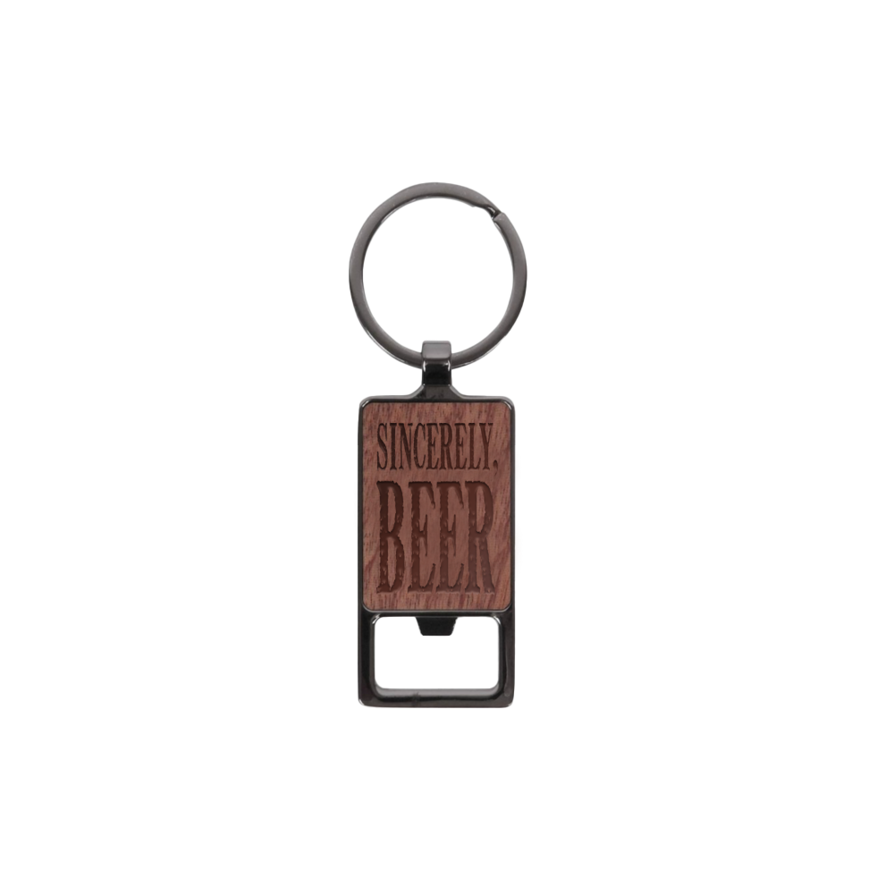 Sincerely Beer Bottle Opener Keychain