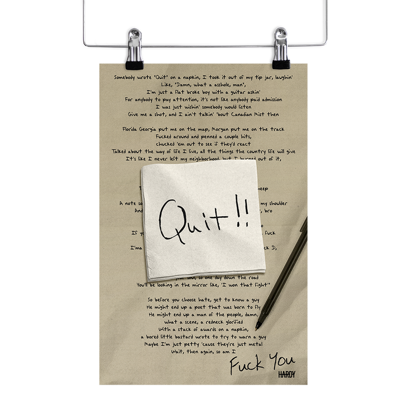 Quit!! Poster - HARDY Official Store