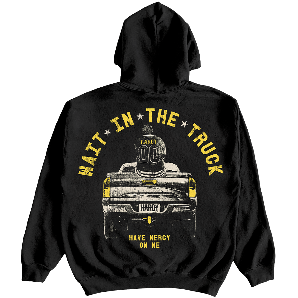 Wait In The Truck Black Hoodie Back